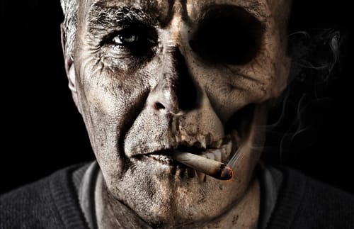 man skull death from smoking